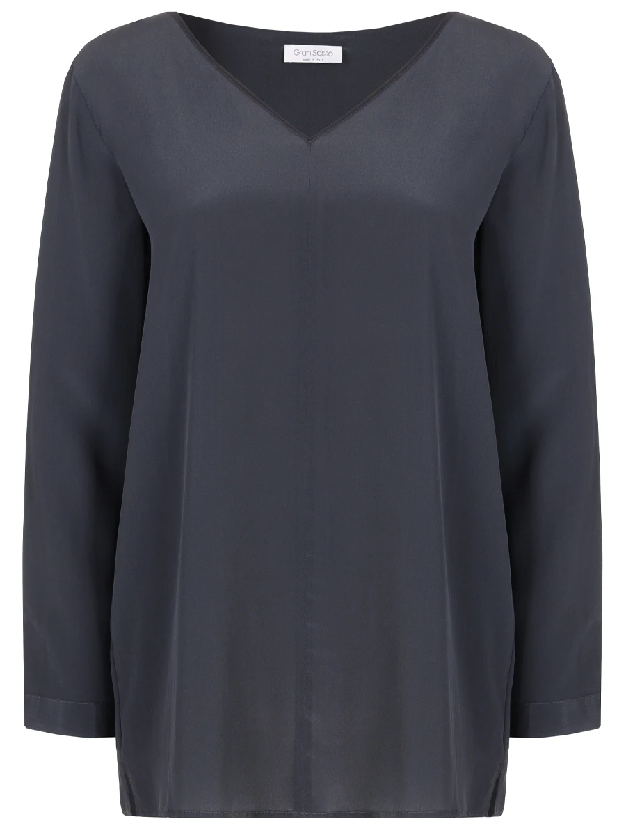 

Блуза шелковая, Черный, 61238/52732 Мокрый Асфальт