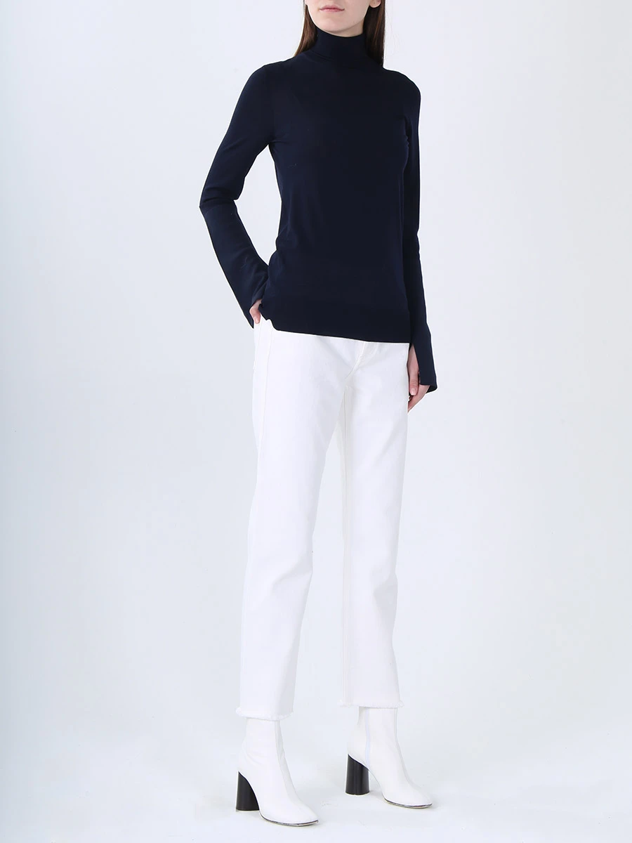 Шерстяная водолазка CELINE 635223BF8/navy/marine Синий  Фото 2