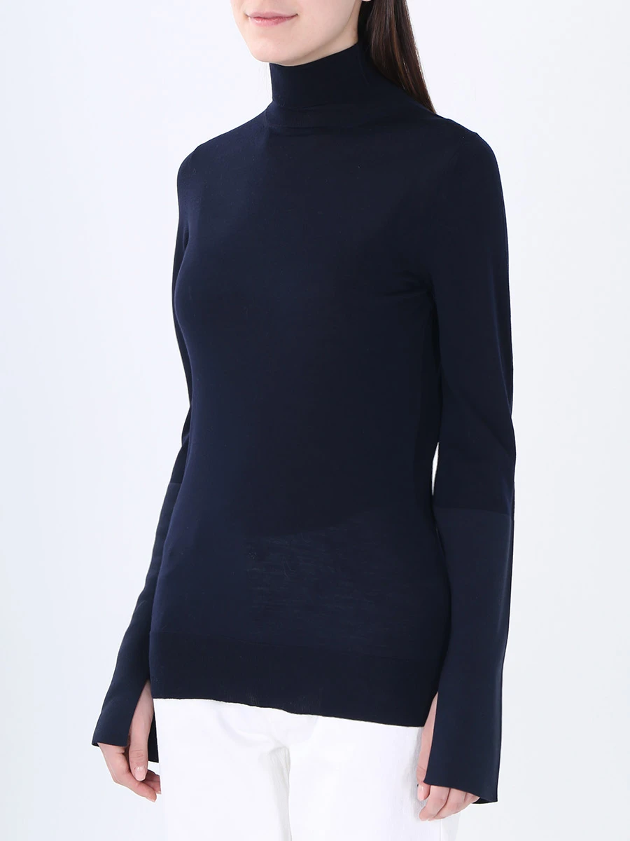 Шерстяная водолазка CELINE 635223BF8/navy/marine Синий  Фото 4