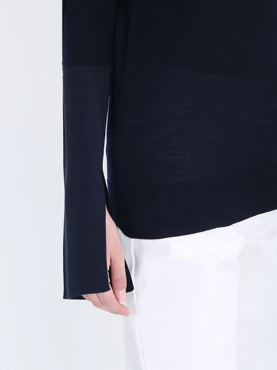 Шерстяная водолазка CELINE 635223BF8/navy/marine Синий  Фото 5