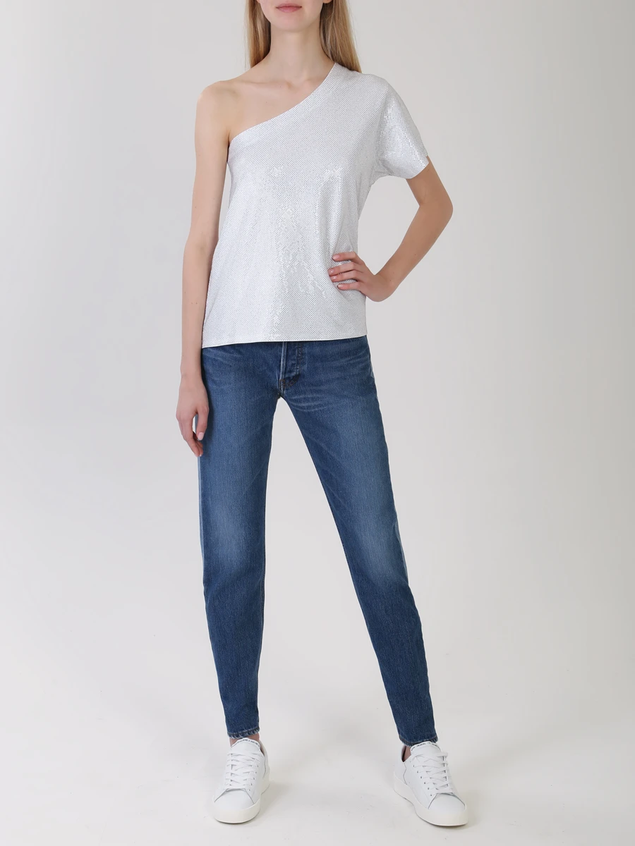 Хлопковый топ ALEXANDRE VAUTHIER 191TS1000B Белый  Фото 2