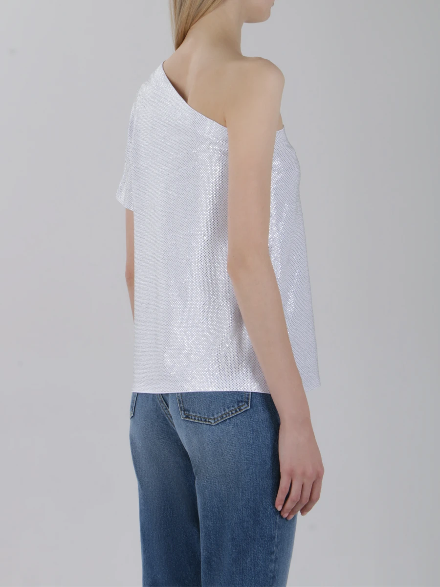 Хлопковый топ ALEXANDRE VAUTHIER 191TS1000B Белый  Фото 3