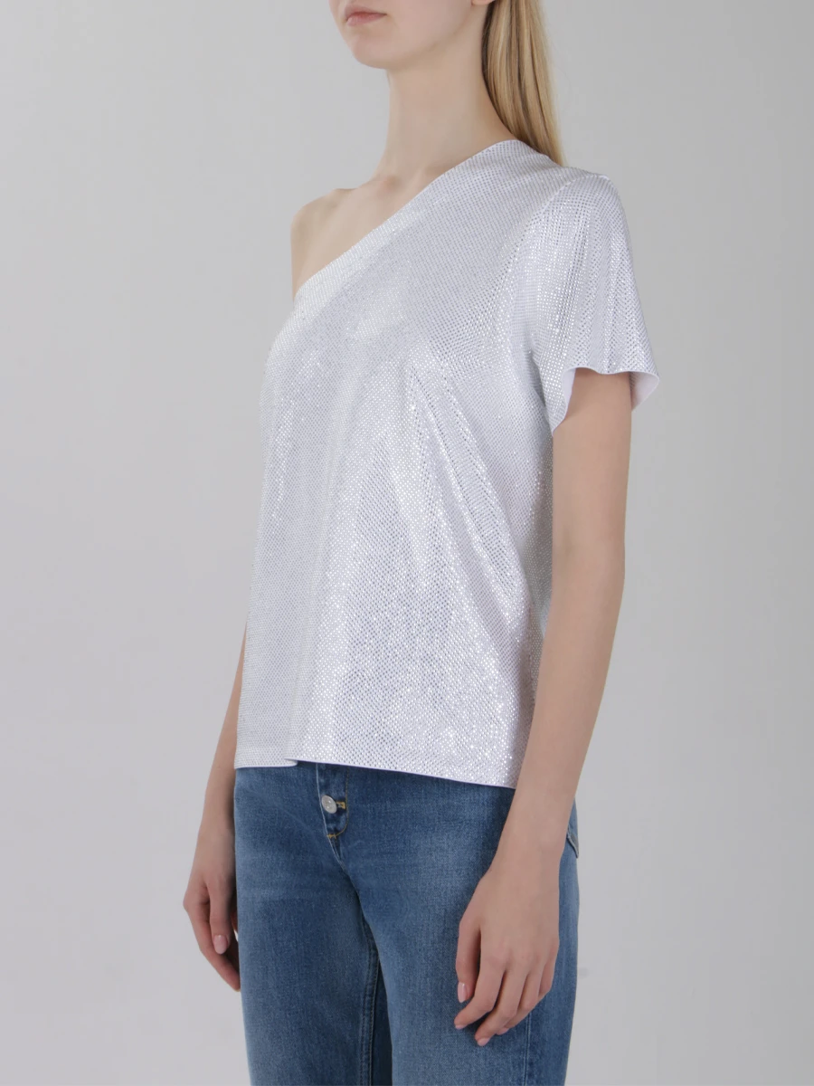 Хлопковый топ ALEXANDRE VAUTHIER 191TS1000B Белый  Фото 4