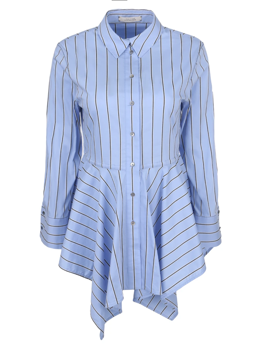 Хлопковая блуза DOROTHEE SCHUMACHER 347903, размер 44, цвет полоска - фото 1