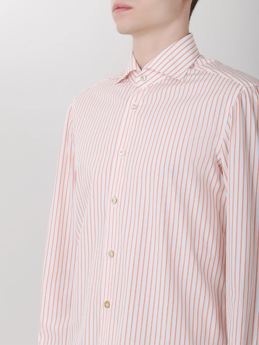 Рубашка хлопковая Regular Fit KITON 463809, размер 52, цвет белый - фото 4