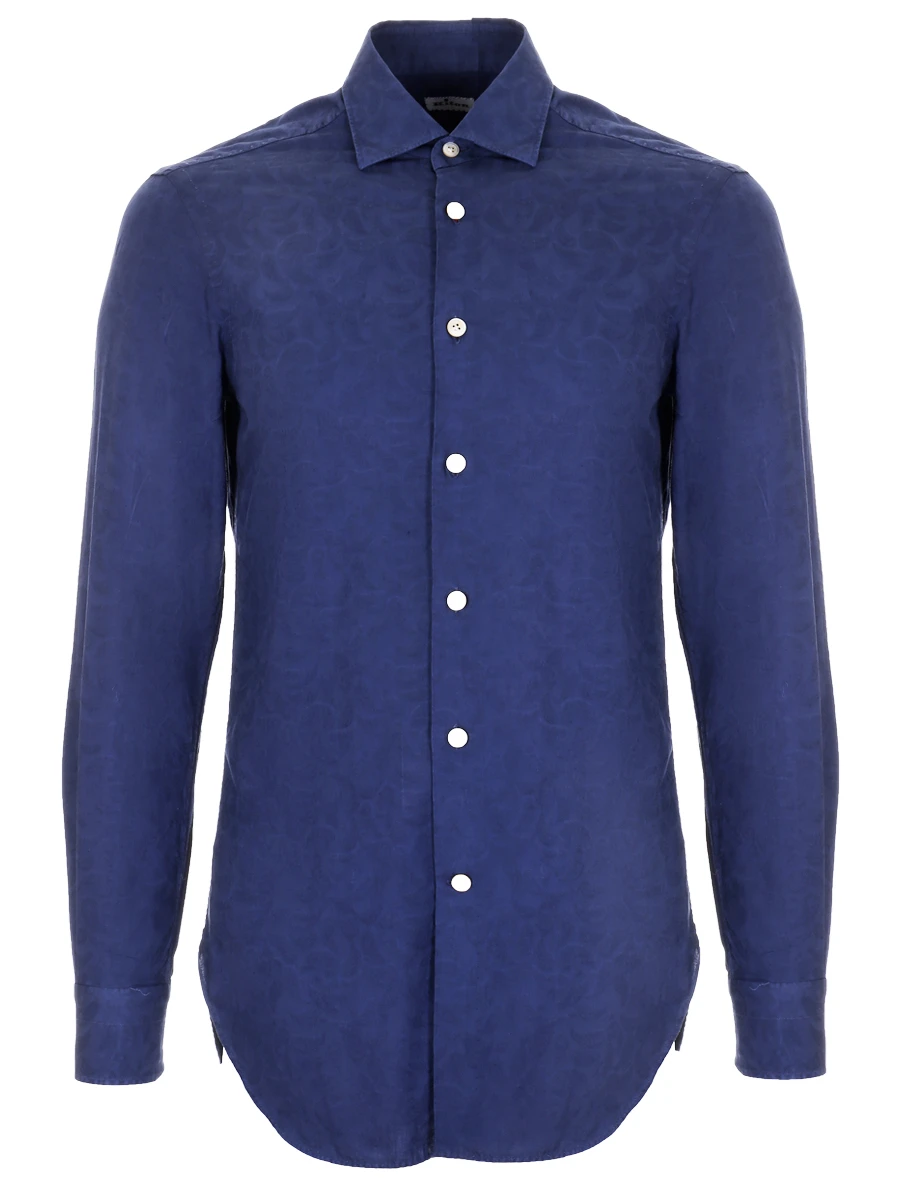 Рубашка хлопковая Regular Fit KITON 507305, размер 50, цвет синий - фото 1