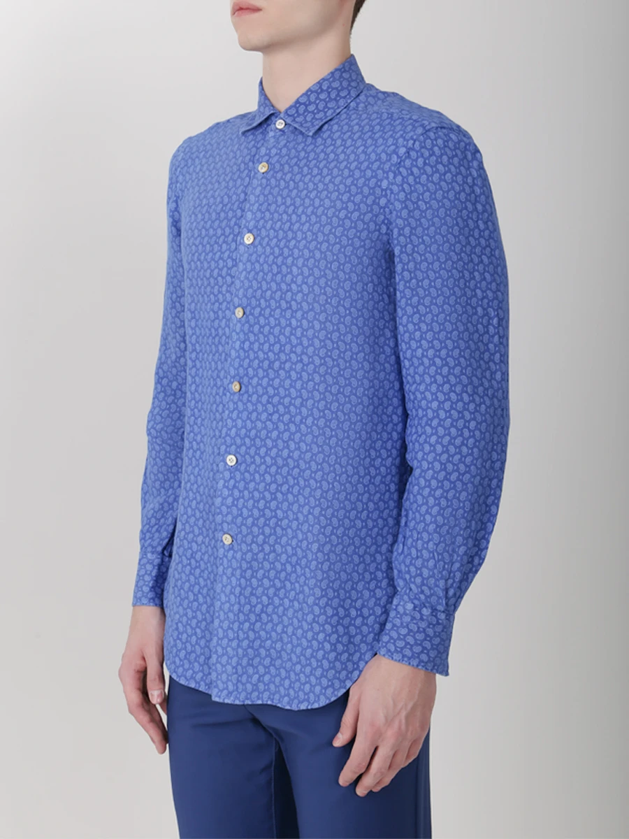 Рубашка льняная Regular Fit KITON 506808, размер 58, цвет принт - фото 4