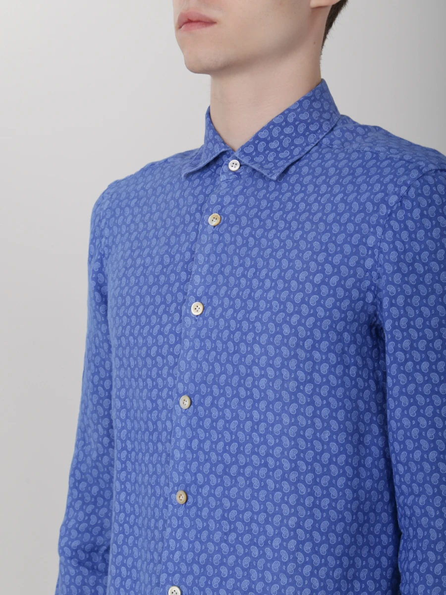 Рубашка льняная Regular Fit KITON 506808, размер 58, цвет принт - фото 5