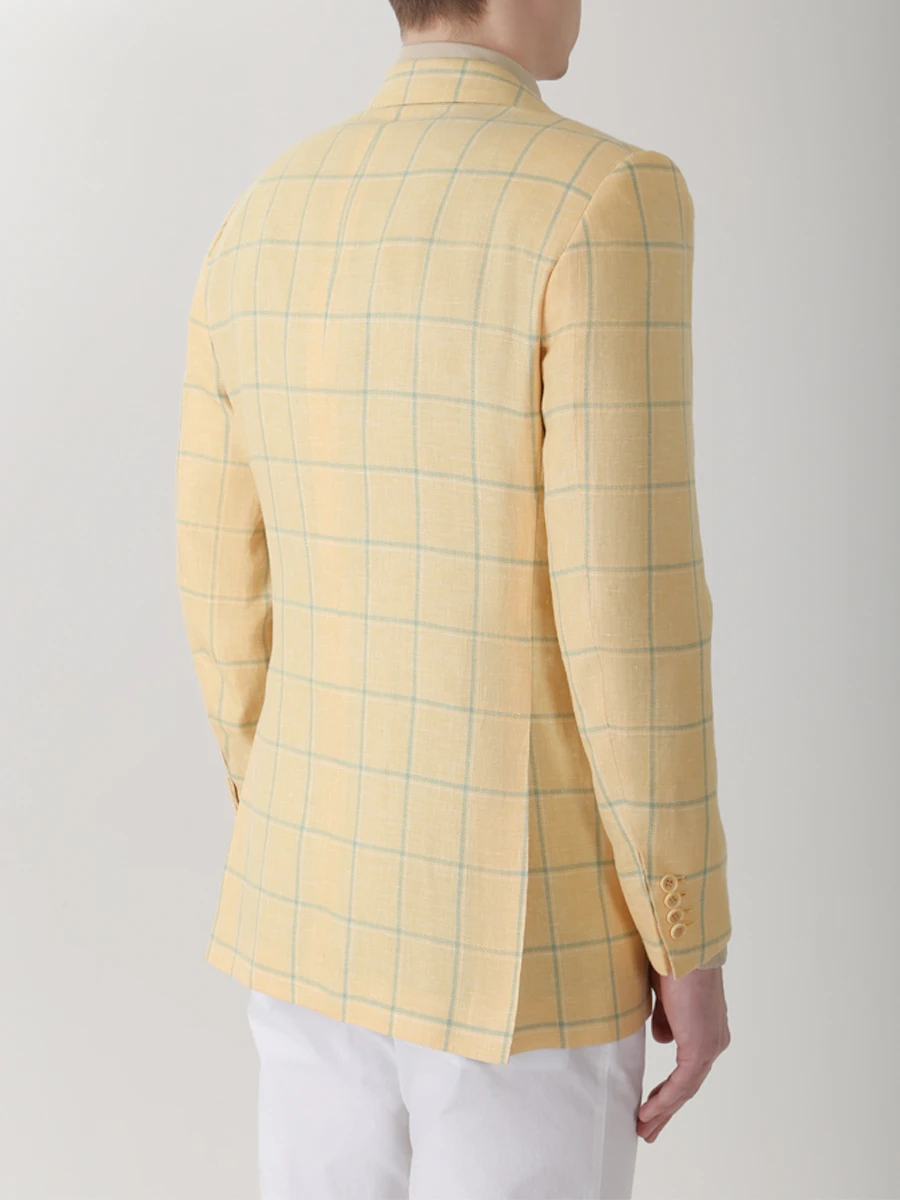 Пиджак классический в клетку KITON 89/6H3843 Желтый  Фото 3
