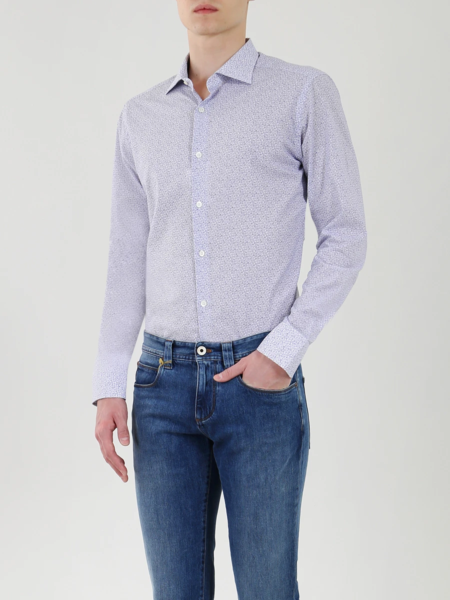 Рубашка хлопковая custom fit COLOMBO cm00281/st/a00672 6 Белый  Фото 2