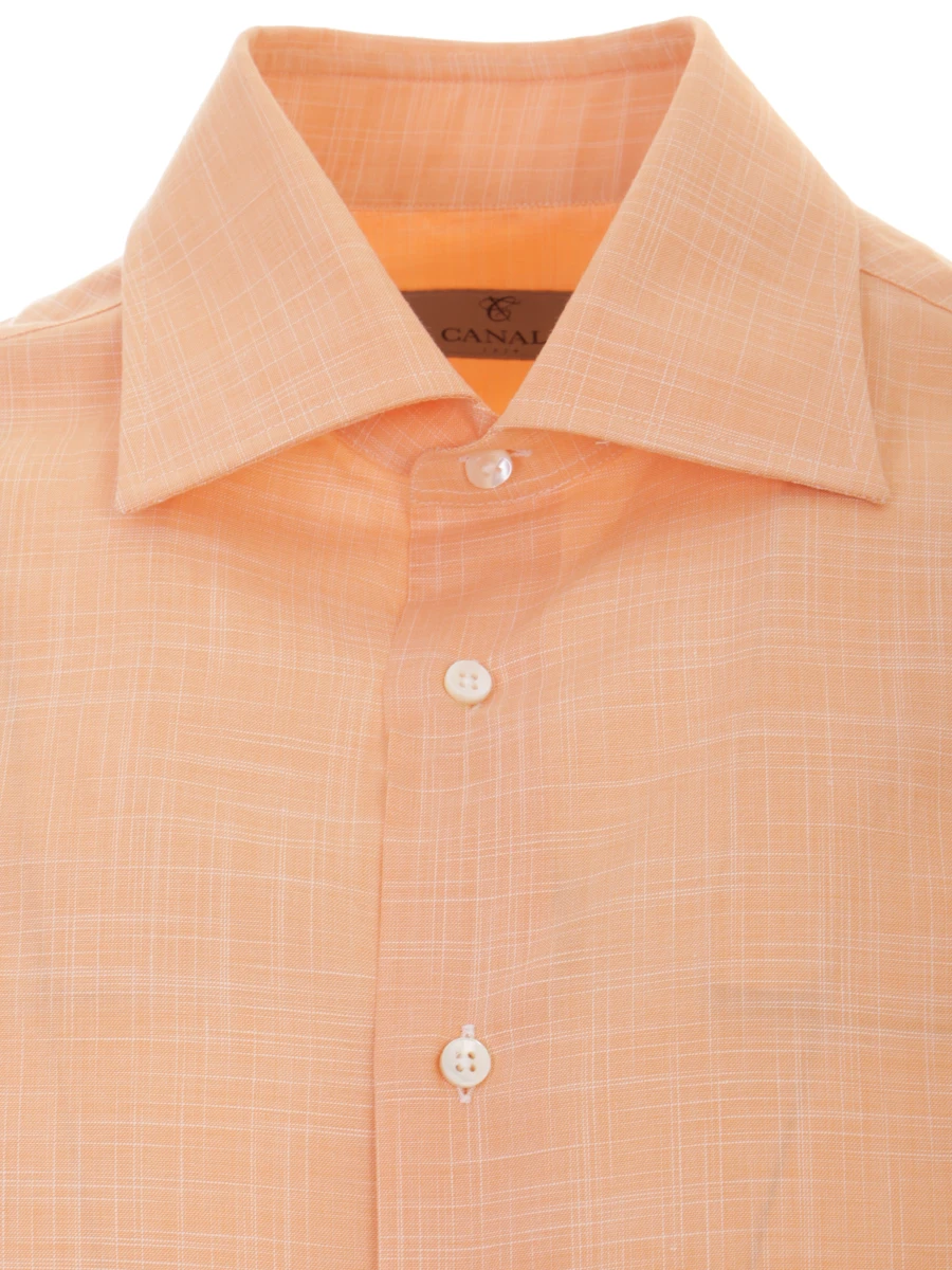 Рубашка хлопковая Modern Fit CANALI GD01568/701/705 MF, размер 56, цвет оранжевый GD01568/701/705 MF - фото 3