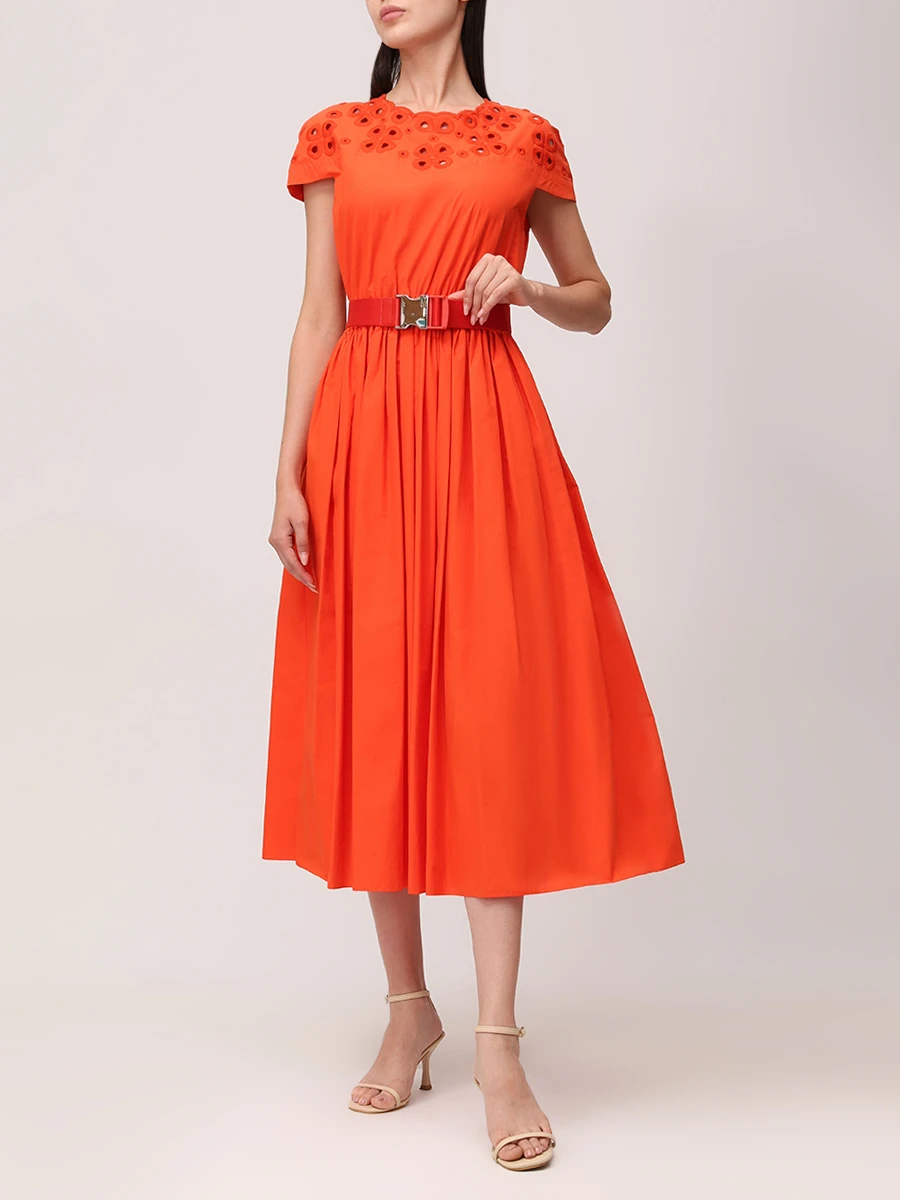 Платье хлопковое FENDI FD9910 A0MY F14PO Оранжевый  Фото 2