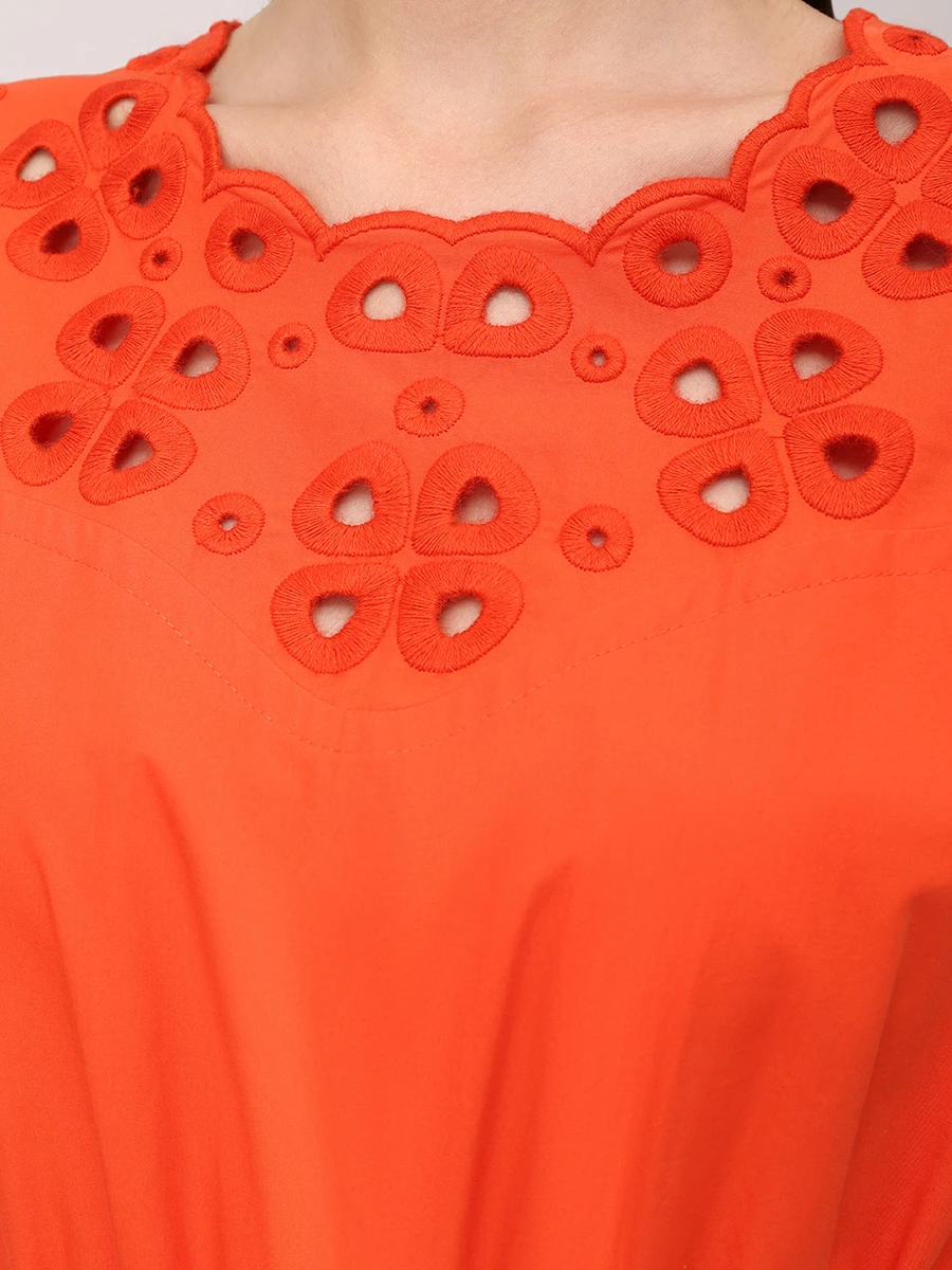 Платье хлопковое FENDI FD9910 A0MY F14PO Оранжевый  Фото 5