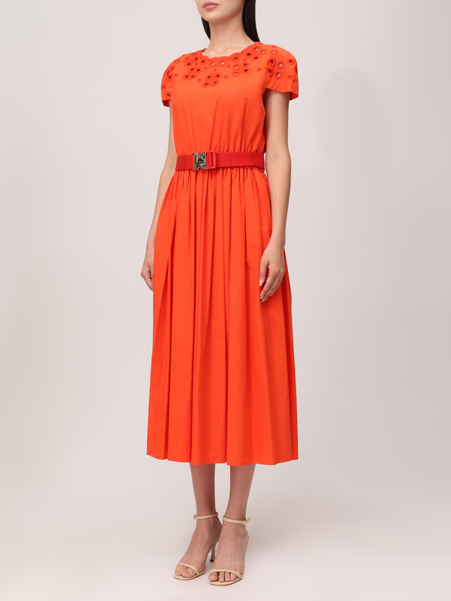 Платье хлопковое FENDI FD9910 A0MY F14PO Оранжевый  Фото 4