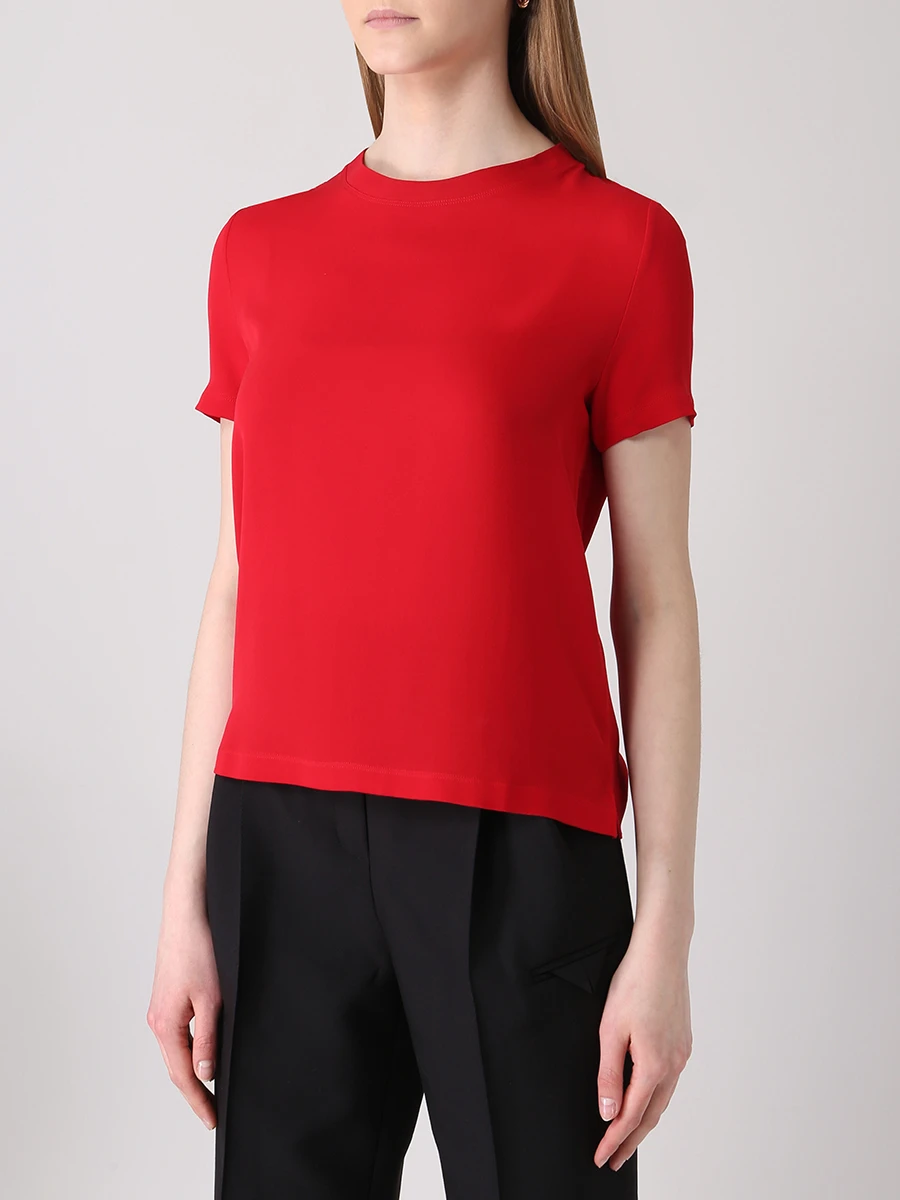 Футболка шелковая VALENTINO PAP IB3MG00Q1RK/кр Красный  Фото 4