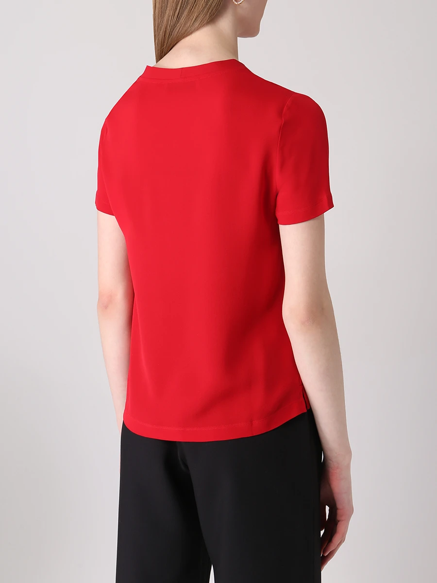 Футболка шелковая VALENTINO PAP IB3MG00Q1RK/кр Красный  Фото 3