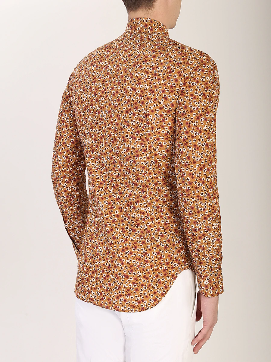 Рубашка хлопковая Slim Fit CANALI GL00962/703/LXB1 SF Коричневый  Фото 3