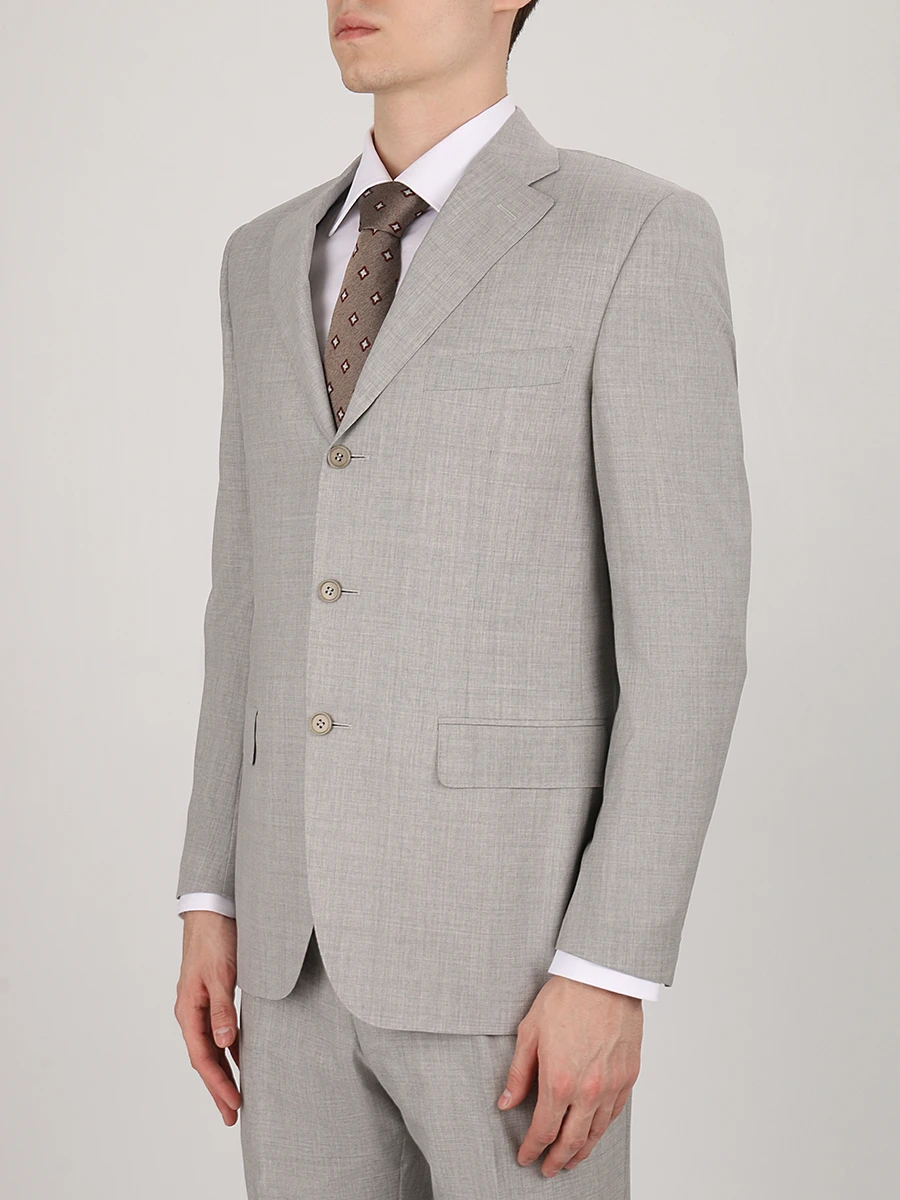 Классический костюм из шерсти CANALI L11320.30066.23-св.сер, размер 50, цвет серый - фото 4