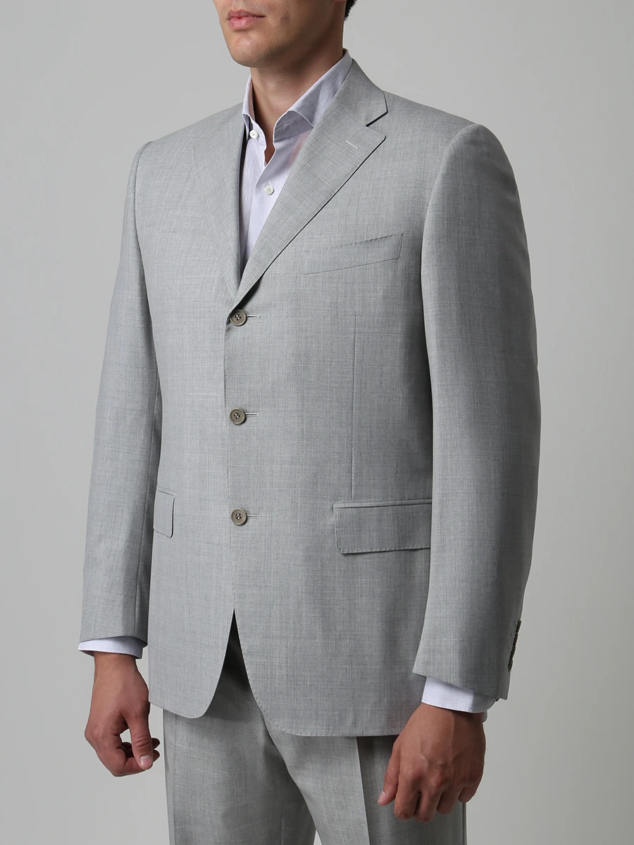 Классический костюм из шерсти CANALI L11320.11.30066-св.сер, размер 52, цвет серый - фото 4