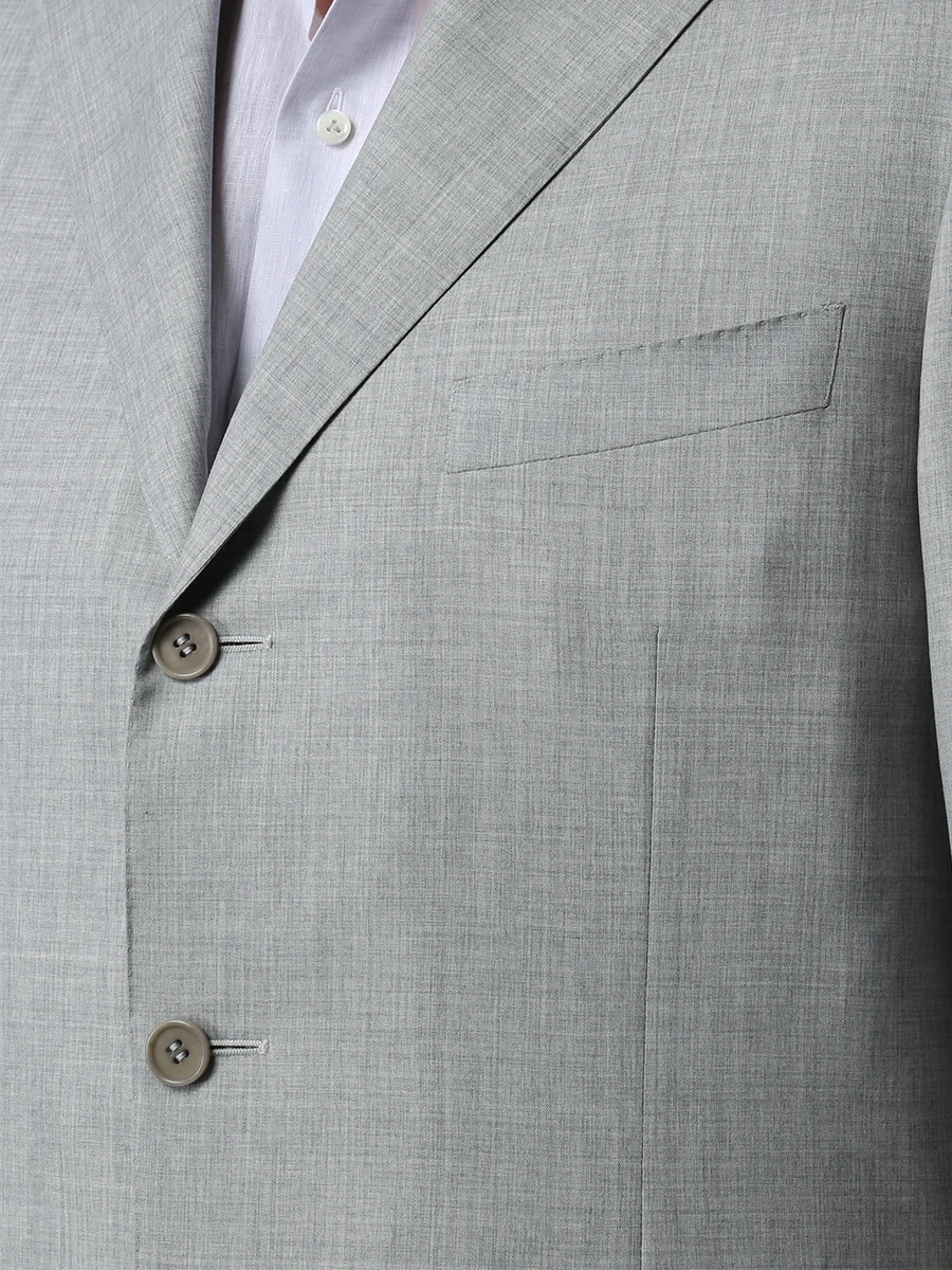 Классический костюм из шерсти CANALI L11320.11.30066-св.сер, размер 52, цвет серый - фото 5
