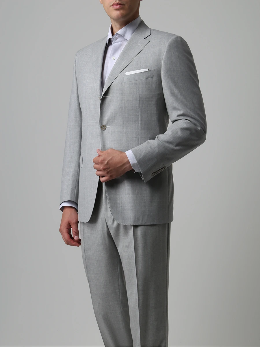 Классический костюм из шерсти CANALI L11320.11.30066-св.сер, размер 52, цвет серый - фото 2