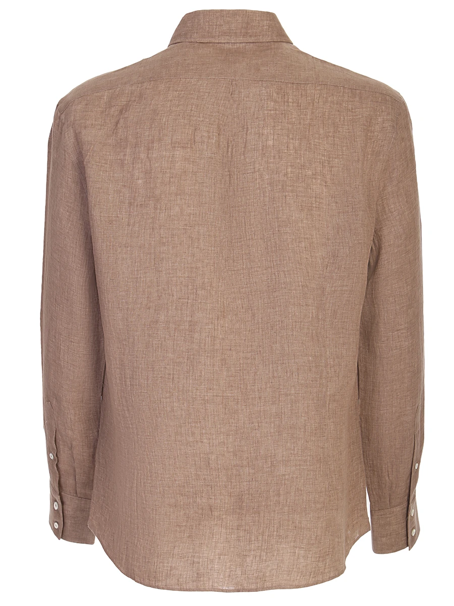 Рубашка льняная Slim Fit BRUNELLO CUCINELLI MF6301718 C026, размер 48, цвет коричневый - фото 2
