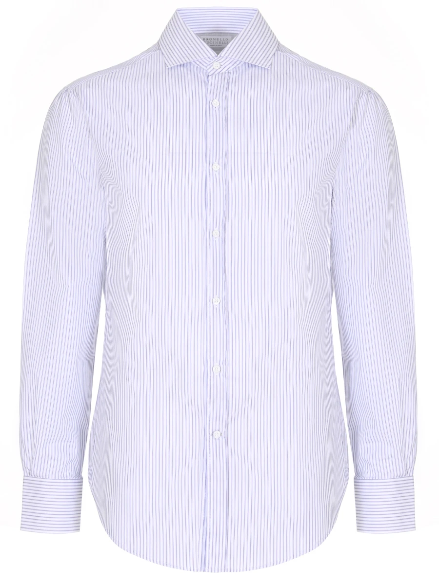 

Рубашка Slim Fit хлопковая, Голубой, MD6491718/голубой/полоса
