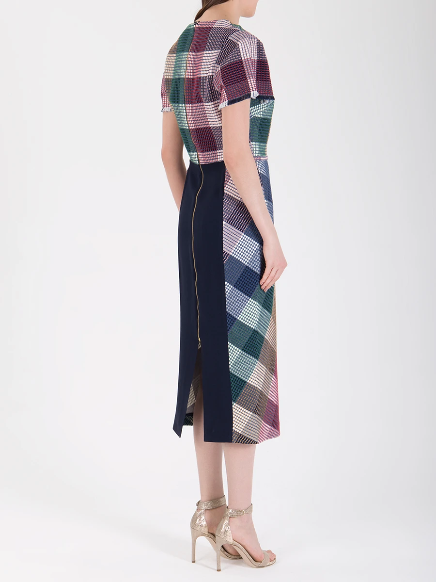 Платье фактурное в клетку ROLAND MOURET PS19 S0506 F0249 C0054 Клетка  Фото 3