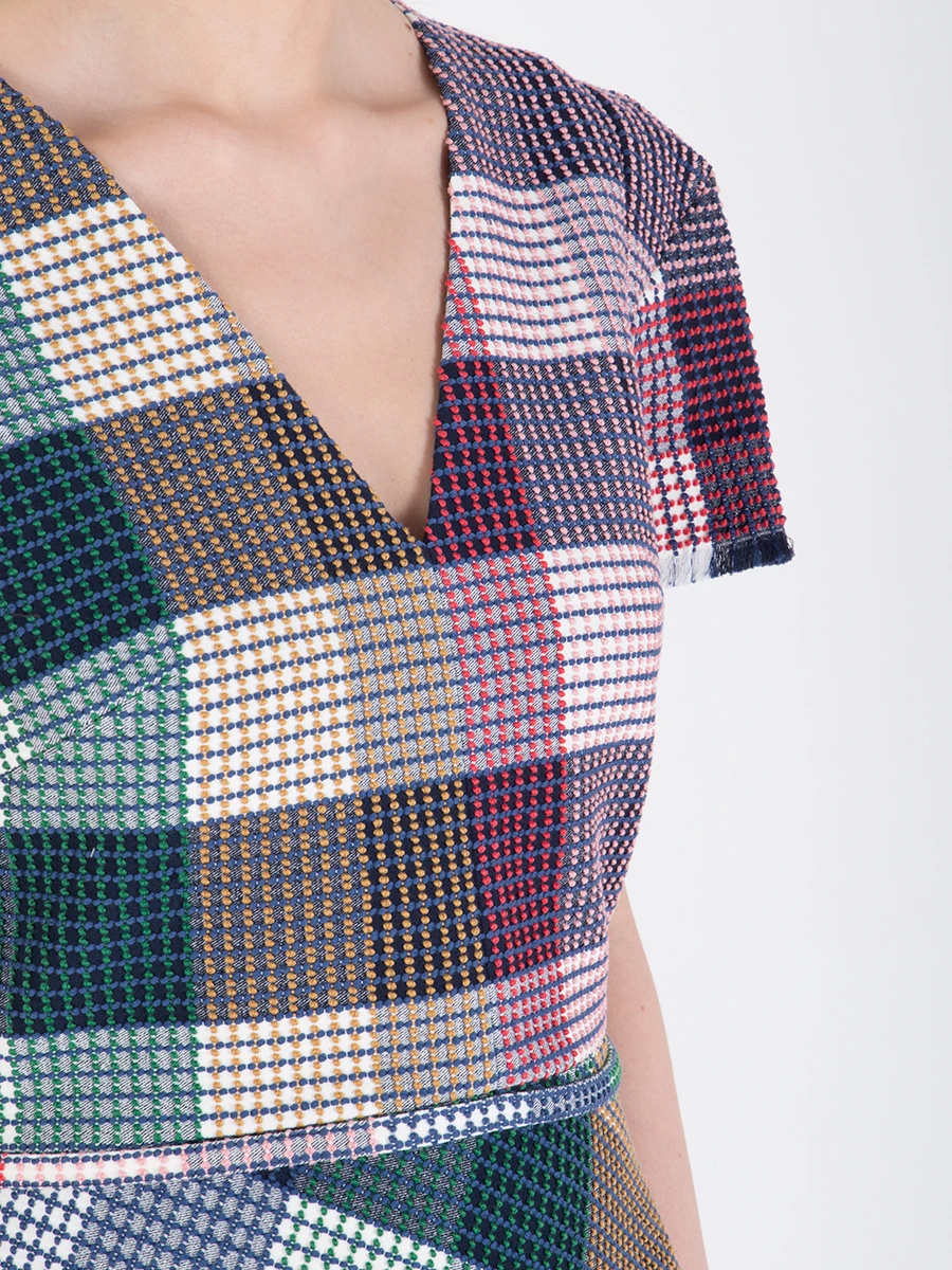 Платье фактурное в клетку ROLAND MOURET PS19 S0506 F0249 C0054 Клетка  Фото 5