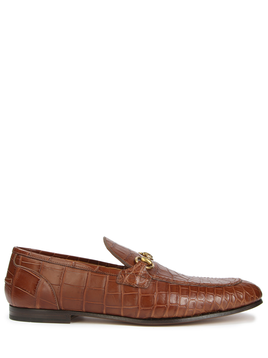 Лоферы из кожи крокодила GUCCI
