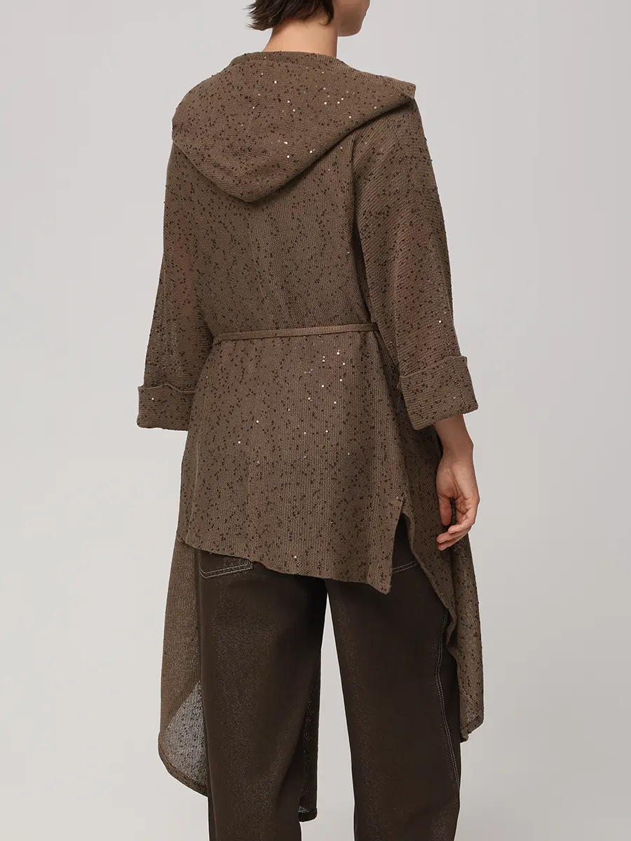 Кардиган с пайетками BRUNELLO CUCINELLI M10550606 C7334 Коричневый  Фото 3