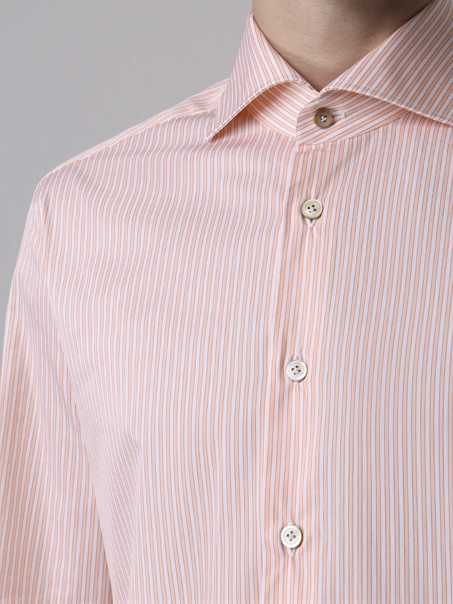 Рубашка хлопковая Regular Fit KITON UCCH0688706000, размер 50, цвет оранжевый - фото 5