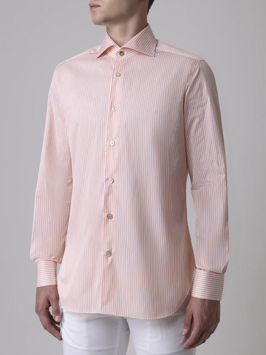 Рубашка хлопковая Regular Fit KITON UCCH0688706000, размер 50, цвет оранжевый - фото 4