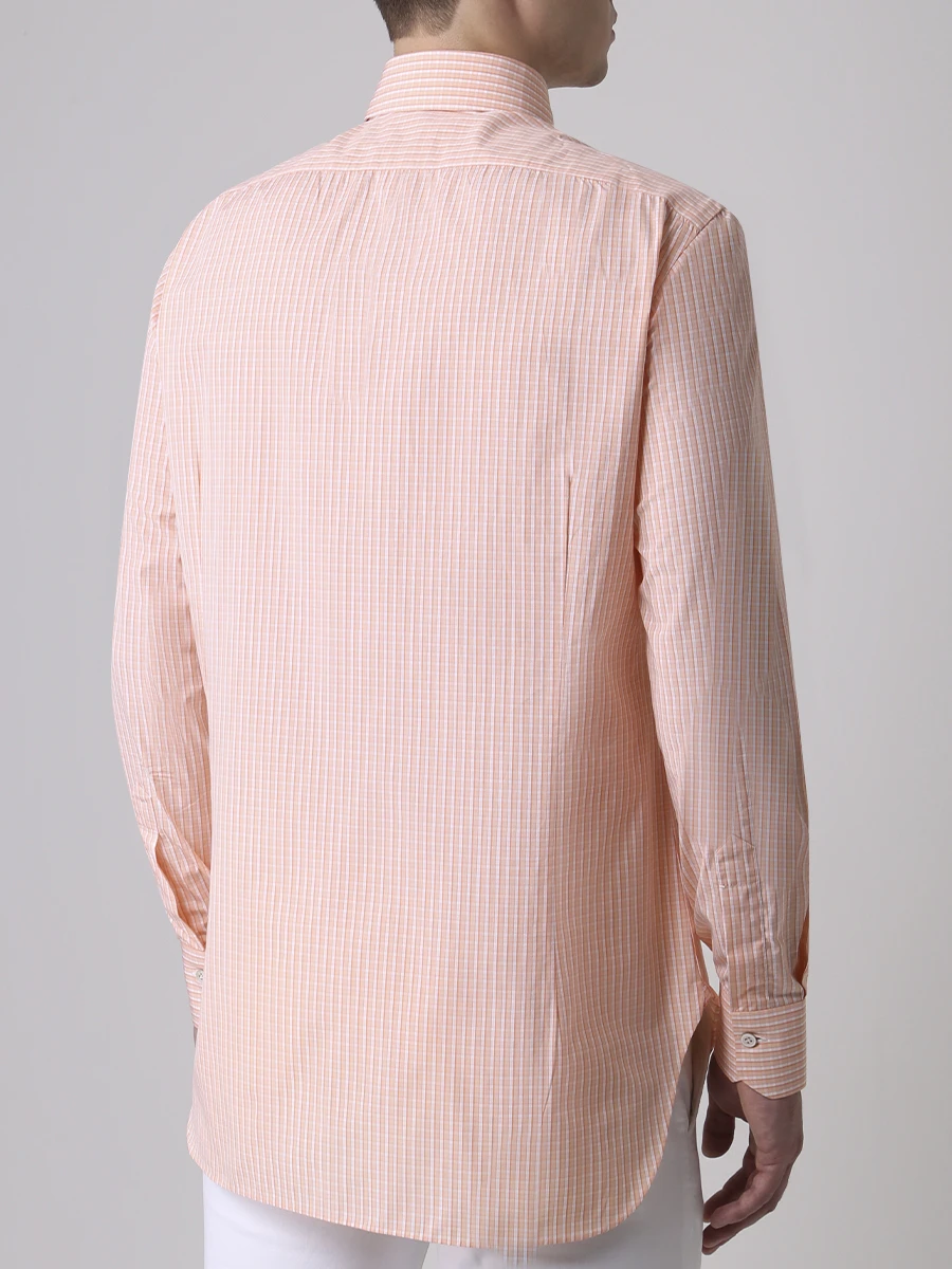 Рубашка хлопковая Slim Fit KITON UCCH0688412001 Клетка  Фото 3