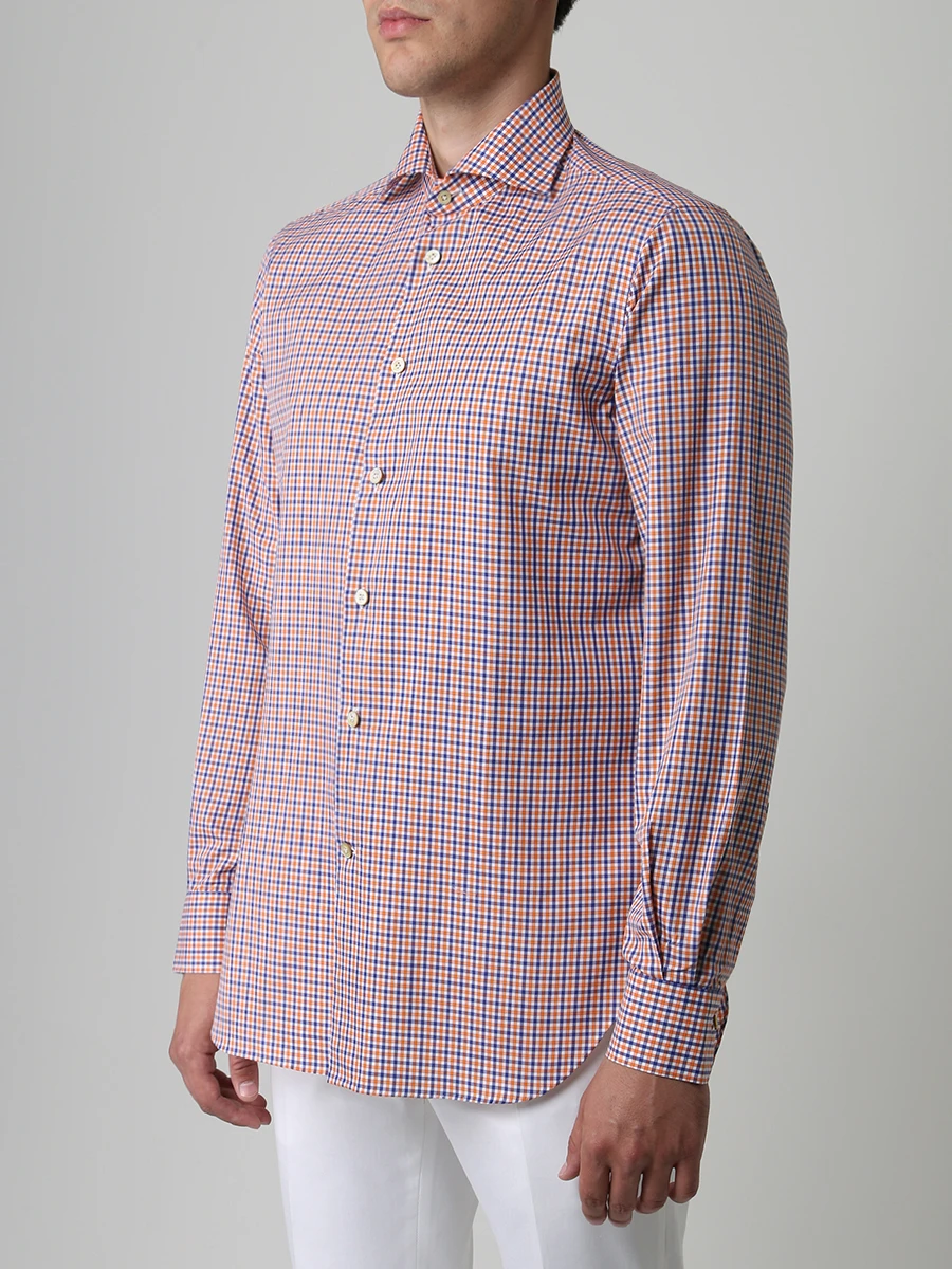 

Рубашка хлопковая Slim Fit, Клетка, UCCH0694112000