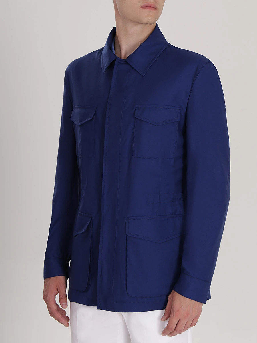 Куртка классическая кашемировая KITON UW0565 8R86168R5311 Синий  Фото 4