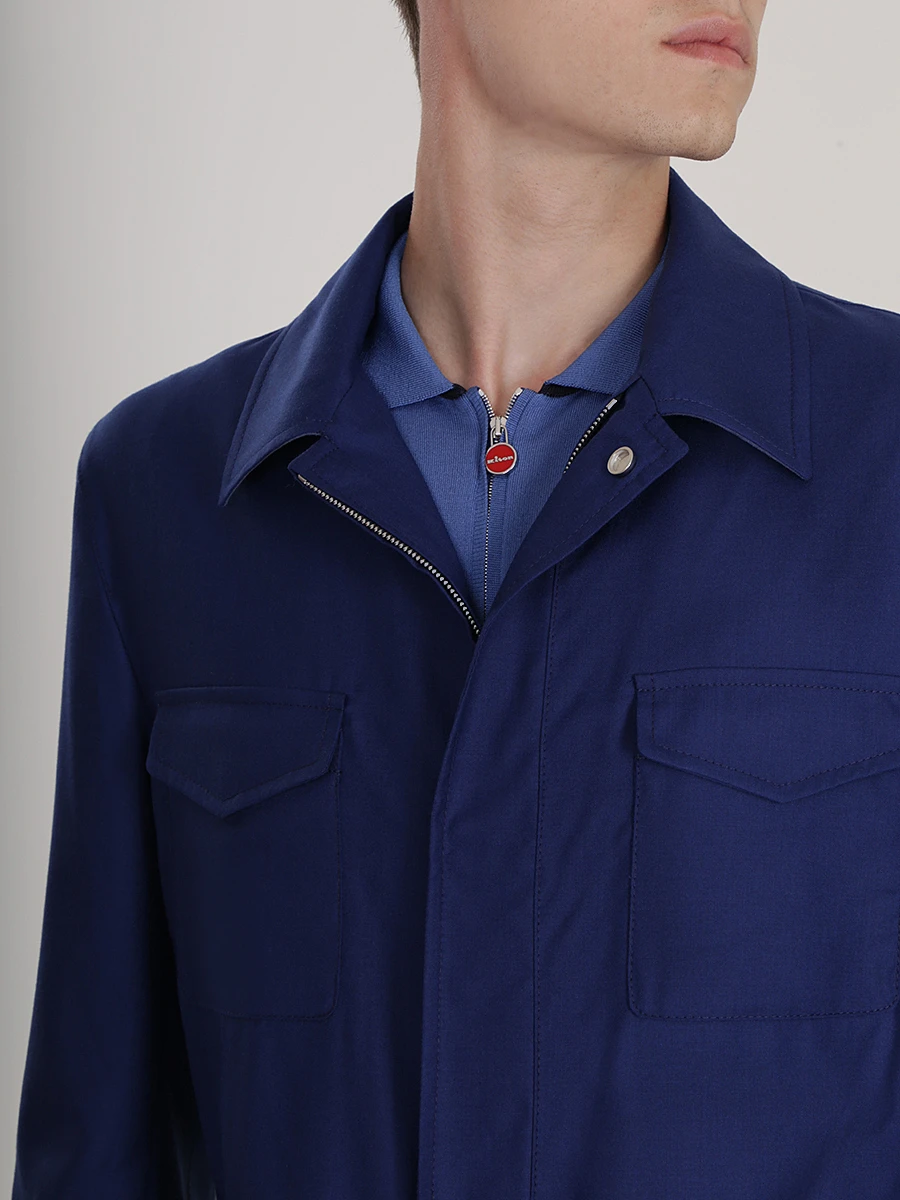 Куртка классическая кашемировая KITON UW0565 8R86168R5311 Синий  Фото 5