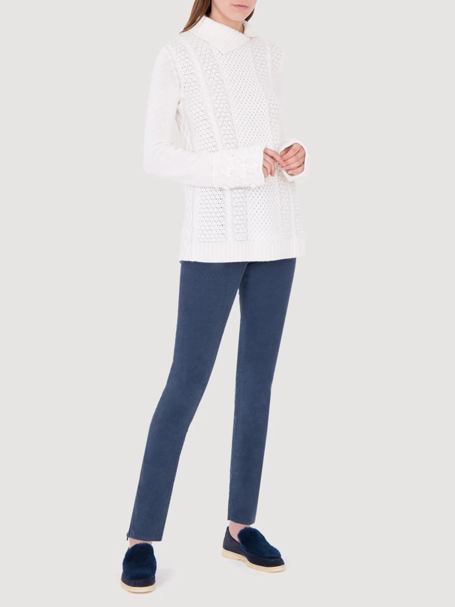 Кашемировый свитер LORO PIANA FAG4435 Белый удл. Белый  Фото 2