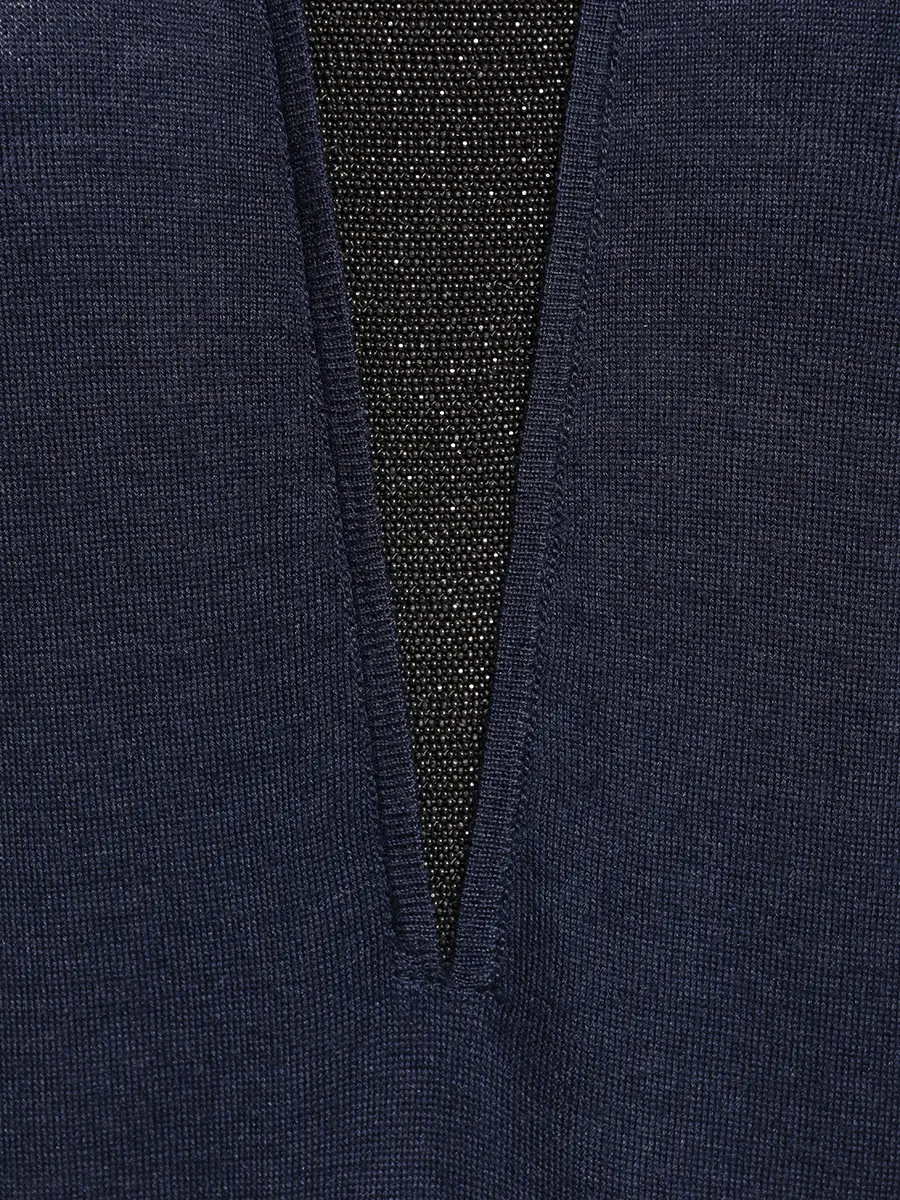 Платье-футболка из кашемира BRUNELLO CUCINELLI M13865A92 Т.Синий Синий  Фото 3
