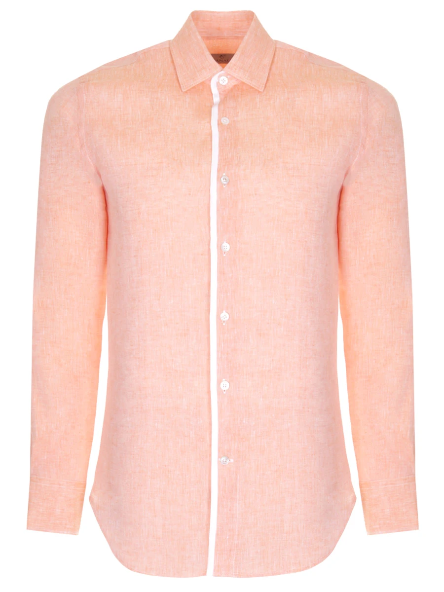 Льняная рубашка CANALI GH00406/703/L7B4, размер 46, цвет оранжевый