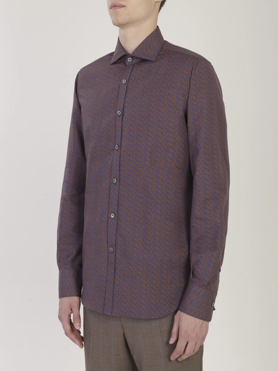 Хлопковая рубашка CANALI GL01605/501/LXB1 SF, размер 50, цвет принт GL01605/501/LXB1 SF - фото 4