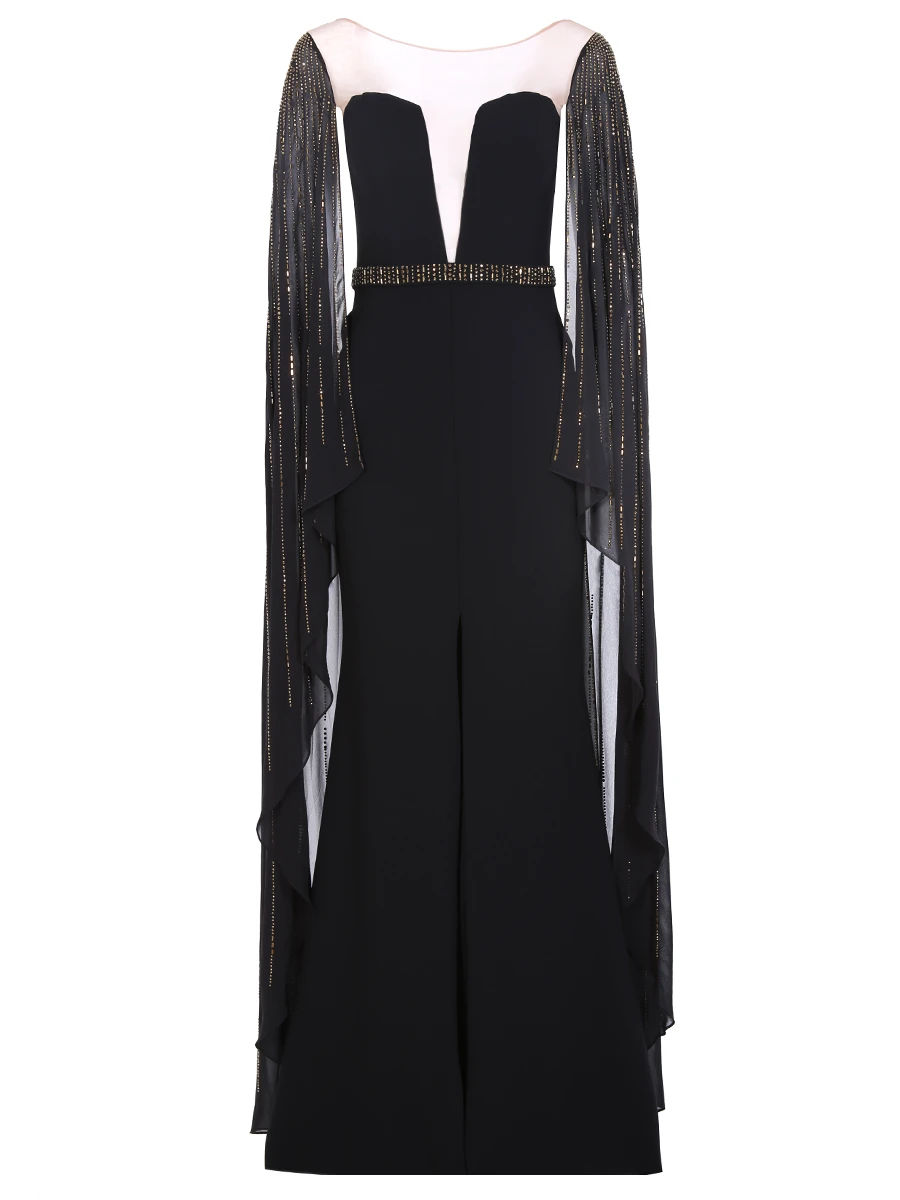 Платье со шлейфом, WF8907, FOREVER UNIQUE, Черный, 382560  - купить
