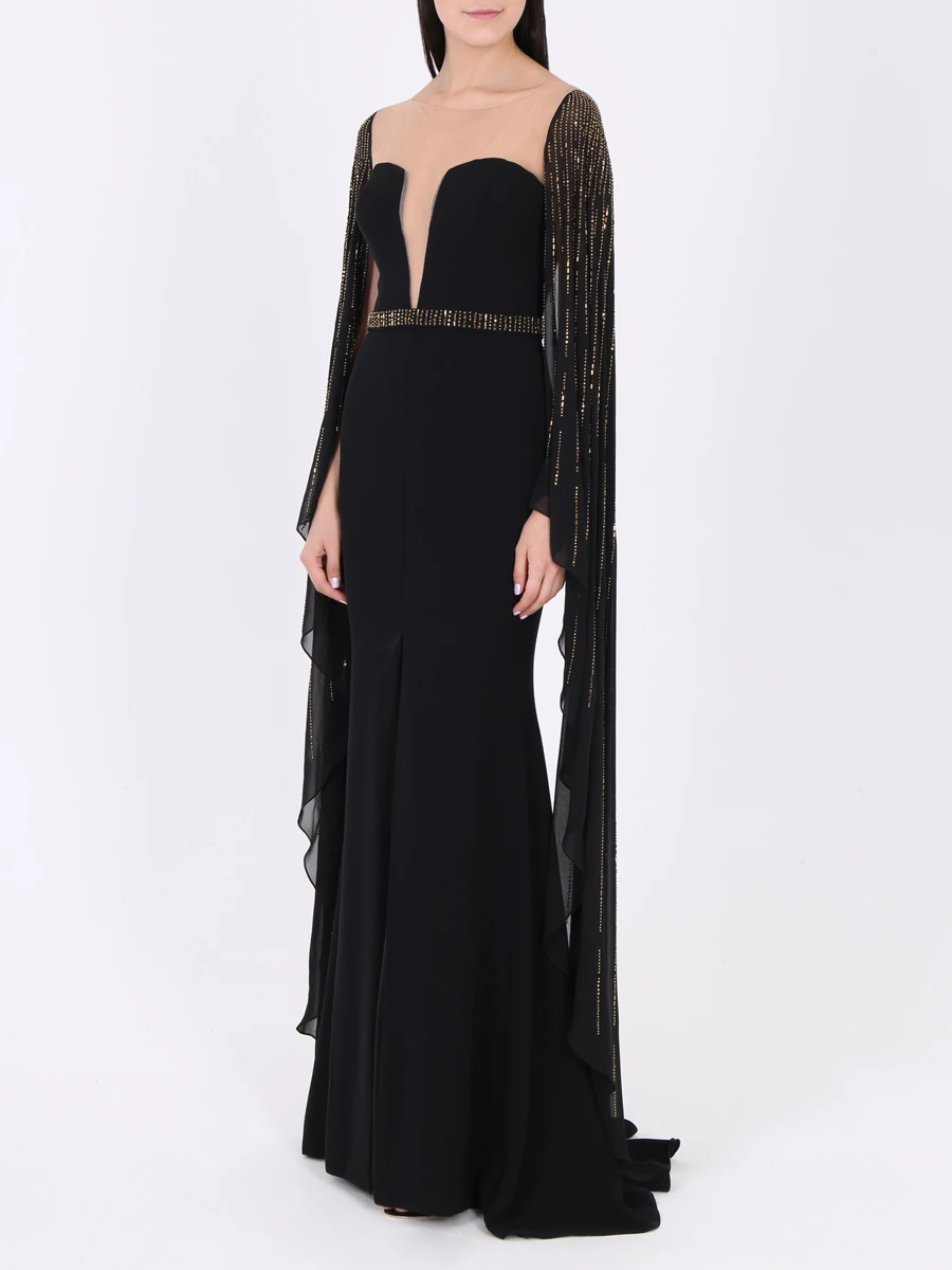 Платье со шлейфом FOREVER UNIQUE WF8907 Черный  Фото 4