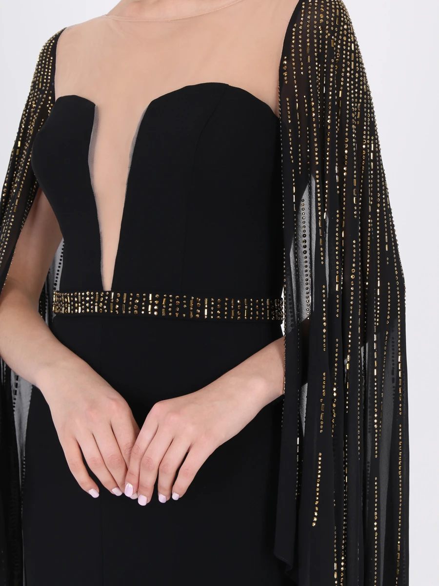 Платье со шлейфом FOREVER UNIQUE WF8907 Черный  Фото 5