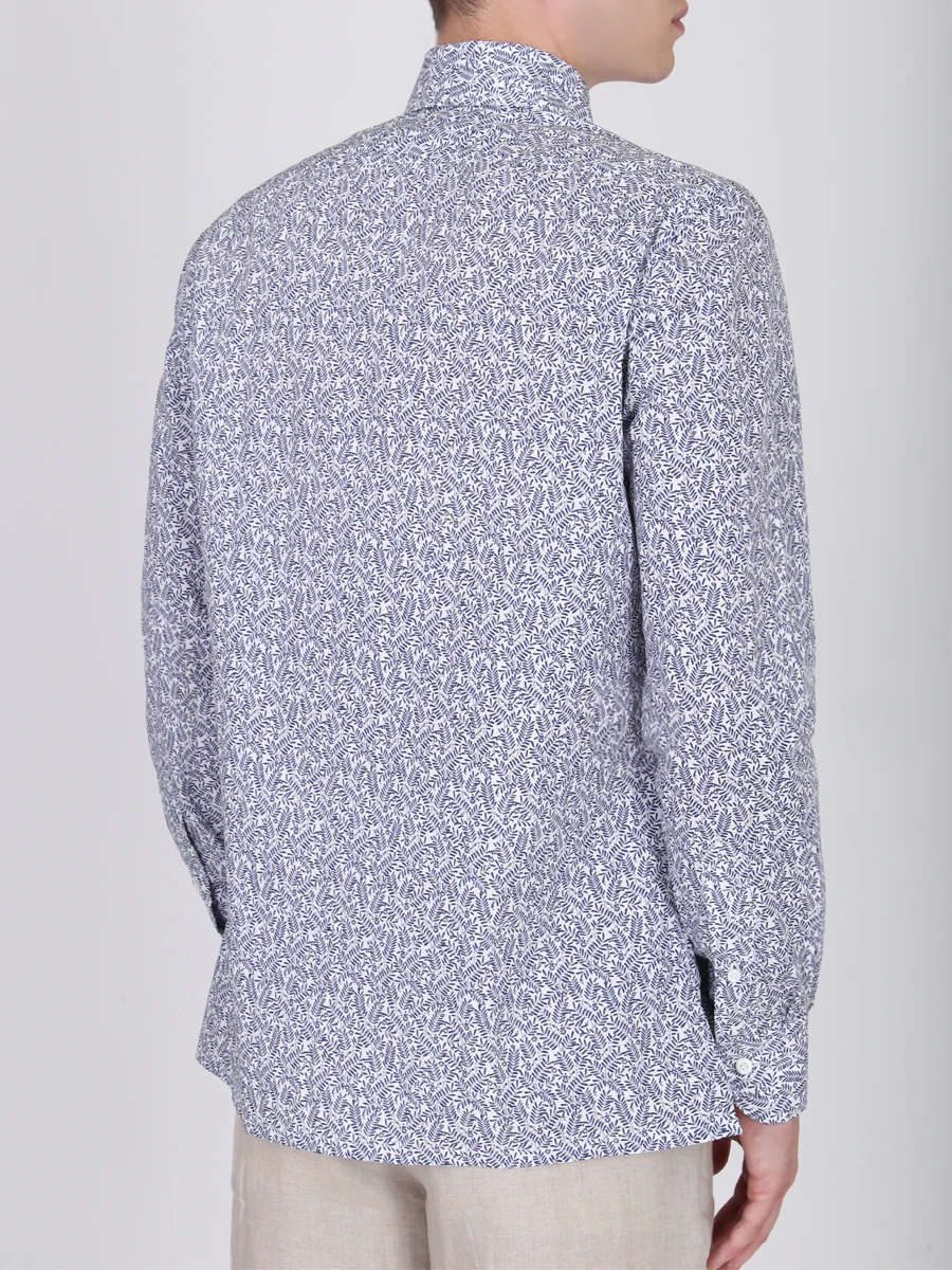 Хлопковая рубашка с принтом CESARE ATTOLINI CAU27/S S19CM71 001, размер 52, цвет белый CAU27/S S19CM71 001 - фото 3