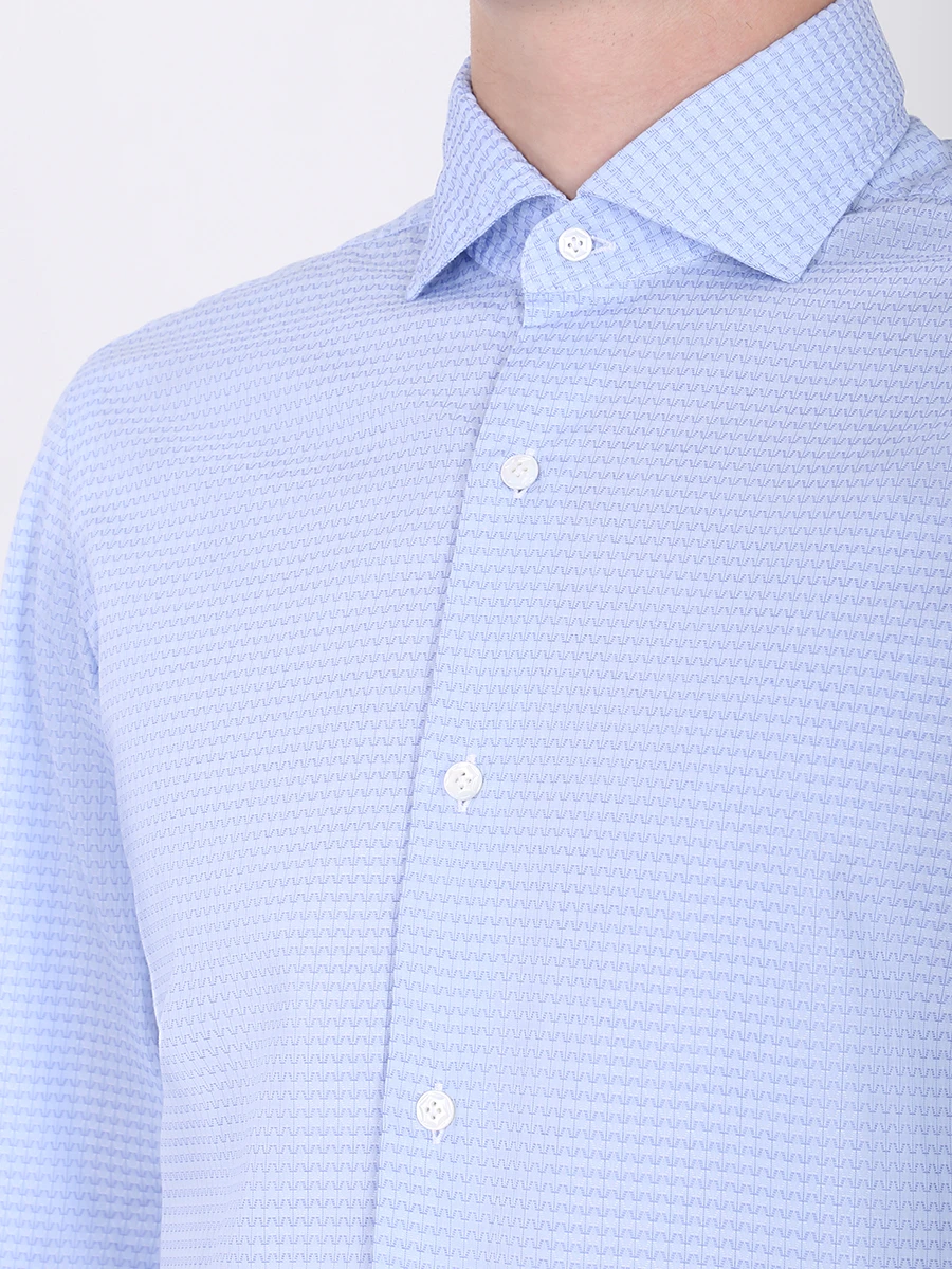 Хлопковая рубашка BARBA 133511101-галоч Голубой, размер 50 - фото 5
