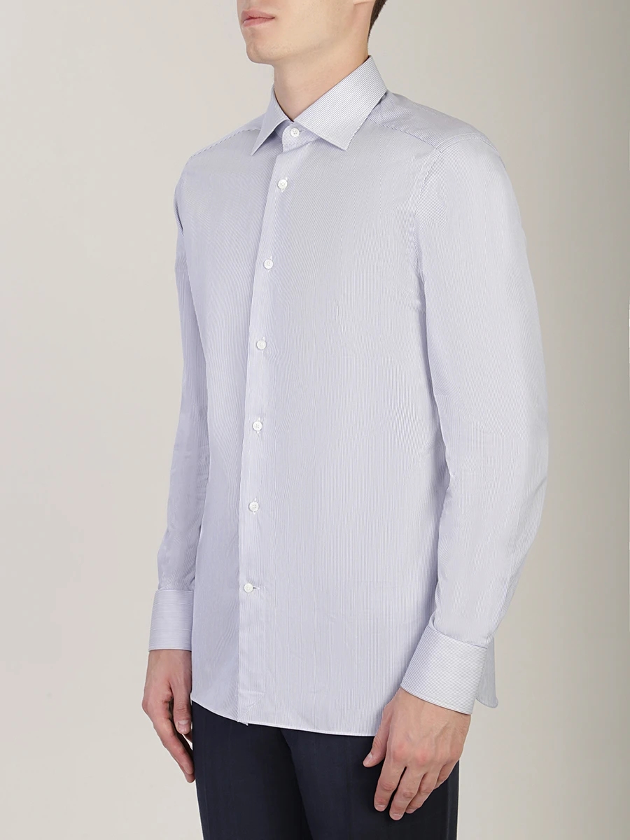 Рубашка хлопковая Tailored Fit ERMENEGILDO ZEGNA 601584, размер 56, цвет голубой - фото 4