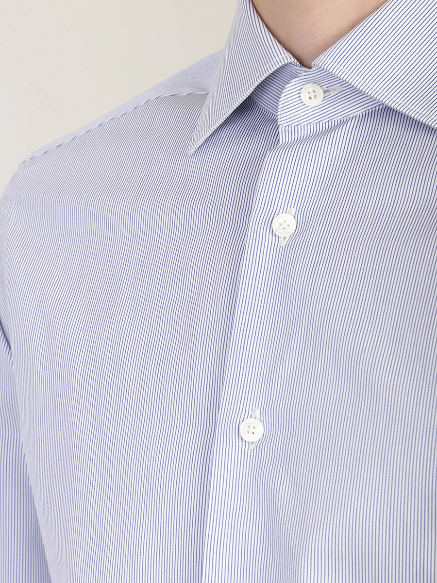 Рубашка хлопковая Tailored Fit ERMENEGILDO ZEGNA 601584, размер 56, цвет голубой - фото 5