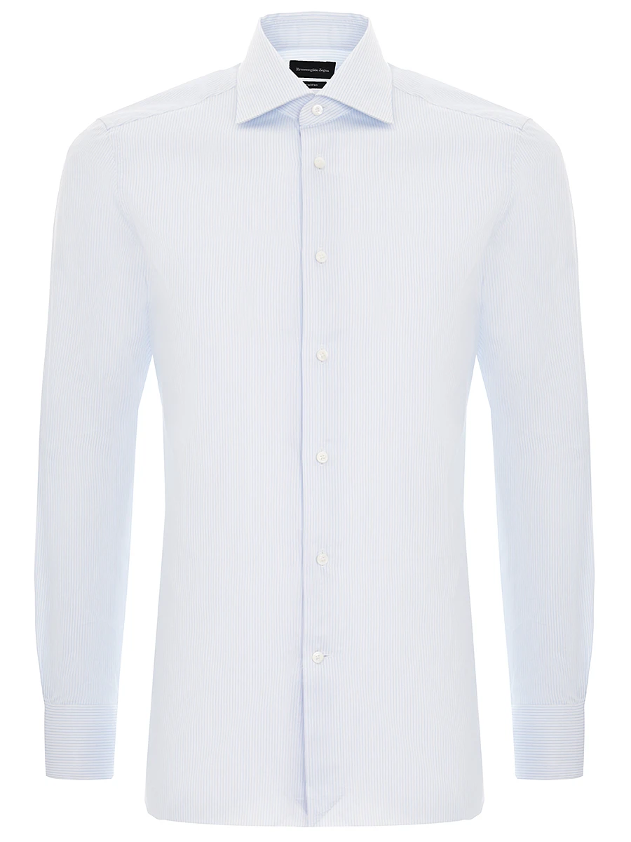 Рубашка хлопковая Tailored Fit ERMENEGILDO ZEGNA 601587, размер 56, цвет голубой - фото 1