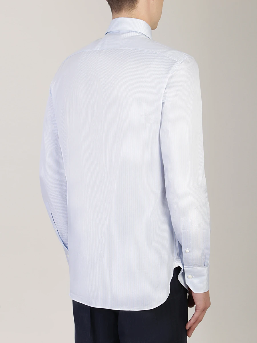 Рубашка хлопковая Tailored Fit ERMENEGILDO ZEGNA 601587, размер 56, цвет голубой - фото 3